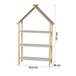 Bibliothèque Enfant Forme Maison avec 3 Etagères Meuble de Rangement Dream Judy Wild