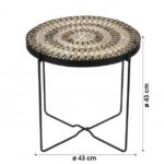 Table basse d'appoint Bout De Canapé En Métal Noir Bohême Mosaïque