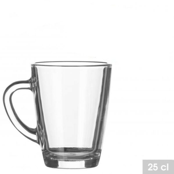 2 Tasses à Café Cappucino à Poignée Mug Transparent Verre à Thé avec Anses 250ml