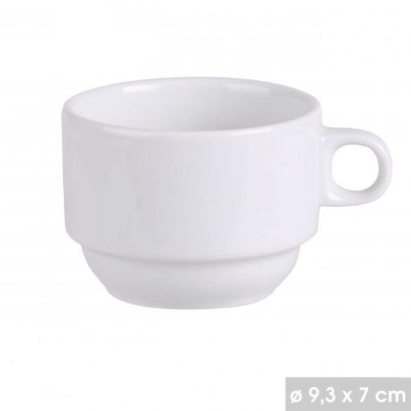 Tasses à Café Empilable Blanc en Porcelaine