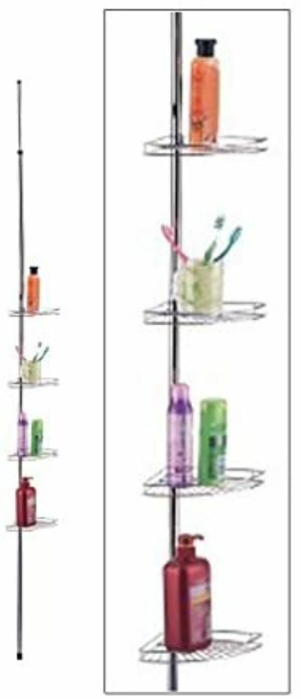 Colonne de douche d'angle inox chromé serviteur de douche télescopique