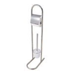 Combiné WC Dérouleur de Papier + Brosse Arrondi Métal Chromé