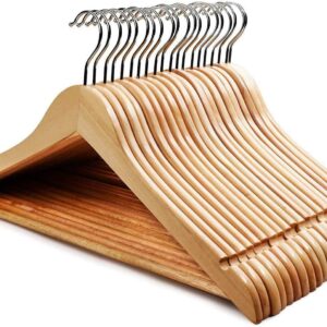 Lot de 15 cintres à linge en bois