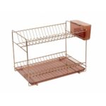 Sauvic 90994 Égouttoir à Vaisselle, Acier Inoxydable, Cuivre, Petit