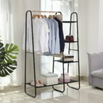 Portant Penderie Amovible Armoire à Vêtements Dressing Etagère à Chaussures