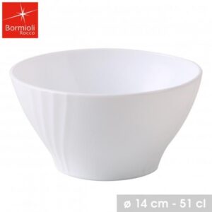 4 Bols Ronds à Déjeuner en Céramique Blanc 510 ml Pour Céréales, Salades, Desserts
