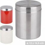 BOITE A BISCUITS 3 COULEURS ASSORTIES ROUGE,CREME,INOX hapygood pas cher