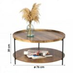 TABLE BASSE JOYA 2 ETAGES DIA.76CM X H.39CM hapygood pas cher