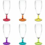 Coupe à Champagne Flutes 6 Verre Vin fin Sur Pied Coloris assortis 16 cl Environ H.16 cm hapygood