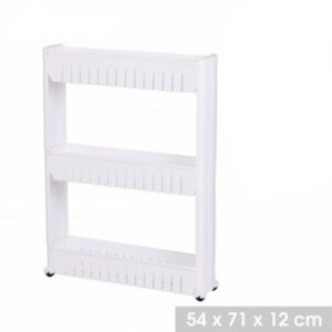 Chariot de Cuisine sur 3 étages,Étagère de Rangement Fine, Meuble de Cuisine, Meuble de Rangement à roulettes, Étagère de Cuisine roulante, Etagère pour Cuisine Rangement