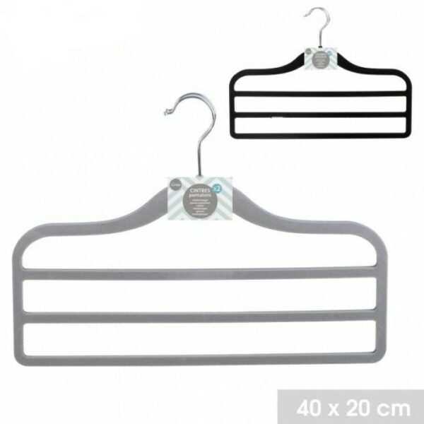 CINTRE VELOURS POUR PANTALON X2 - 2 COULEURS ASSORTIES GRIS ET NOIR hapygood à petit prix