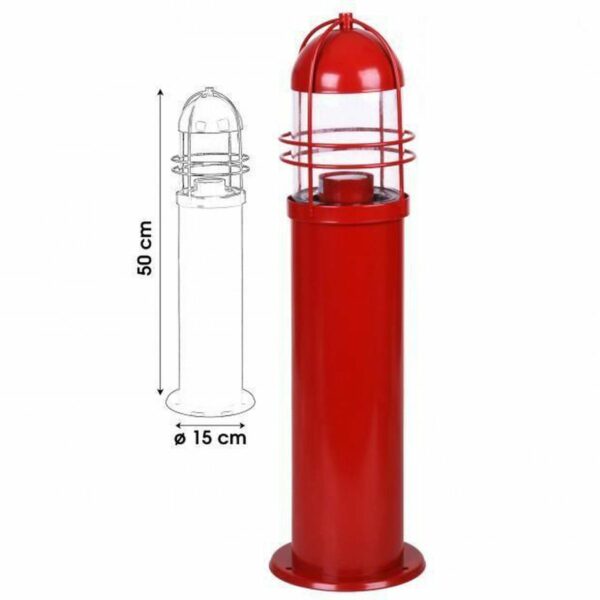 Potelet Borne Phare Rouge Eclairage Lumière Jardin extérieur Terrasse 50 x 15 cm hapygood à petit prix