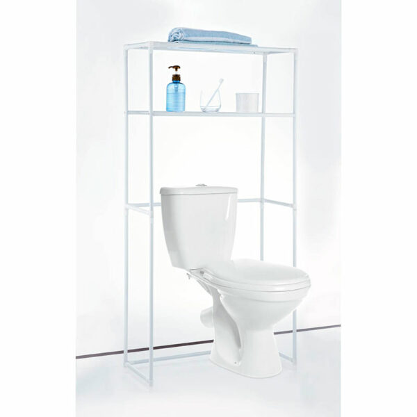 Etagère WC Métal Blanc Salle de Bain en métal blanc