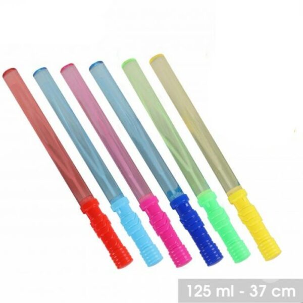 2 EPEE BULLE 37CM 125ML 6 COULEURS ASSORTIES